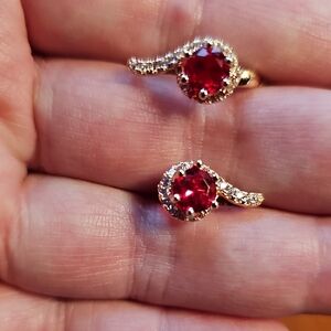 14k Lab Sapphire Earrings